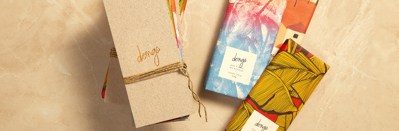 Barras de chocolate Dengo embaladas
