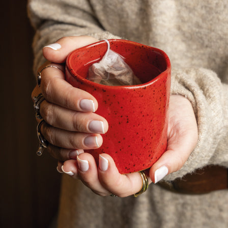 Tasse à thé rouge Olaria, céramique, dengo